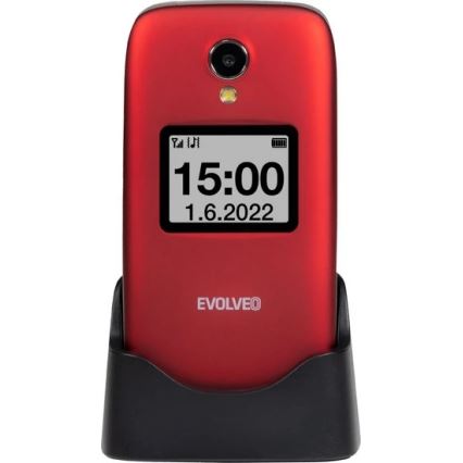 Evolveo - EasyPhone FS fliptelefon för seniorer 2,8 röd