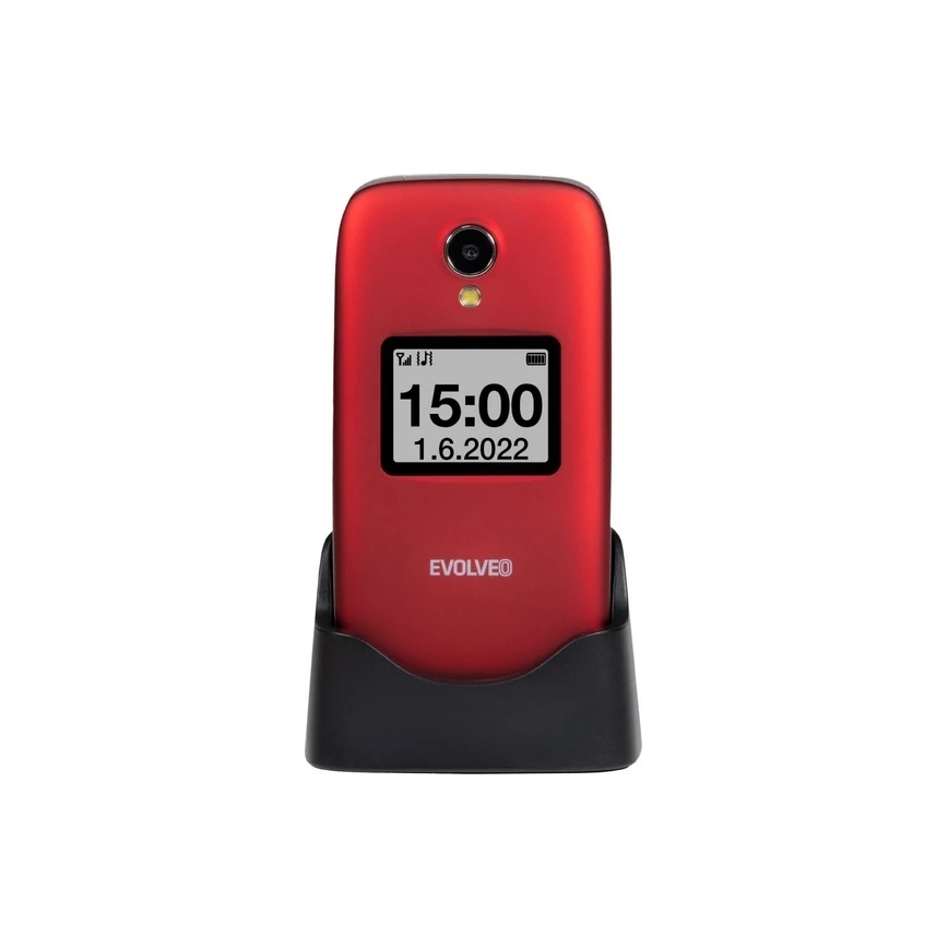 Evolveo - EasyPhone FS fliptelefon för seniorer 2,8 röd