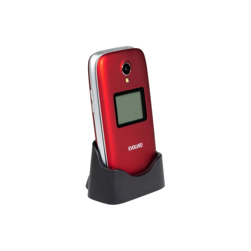 Evolveo - EasyPhone FS fliptelefon för seniorer 2,8 röd