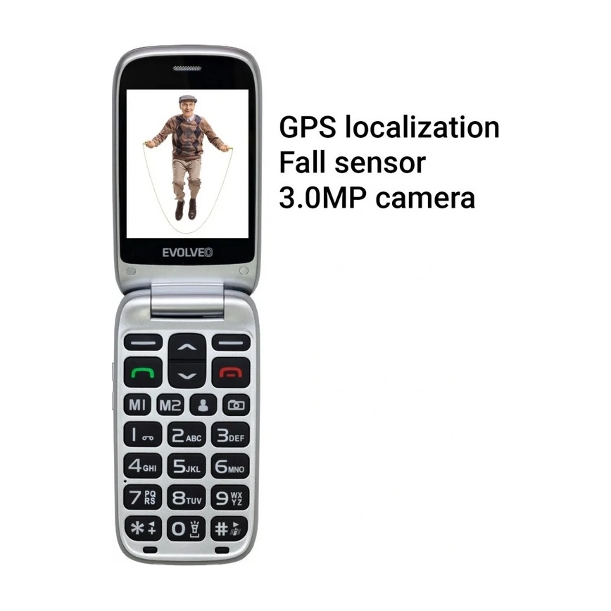 Evolveo - EasyPhone FS, klaffmobil 2.8 svart