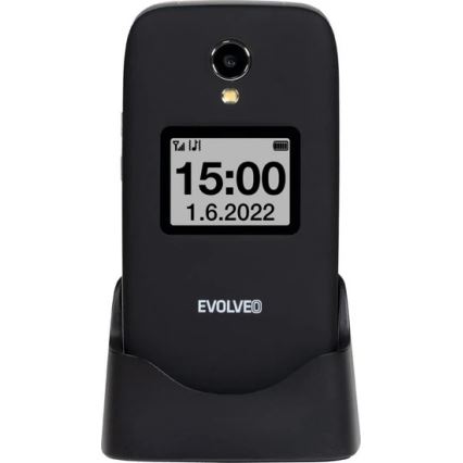 Evolveo - EasyPhone FS vikbar mobiltelefon för äldre 2.8 svart