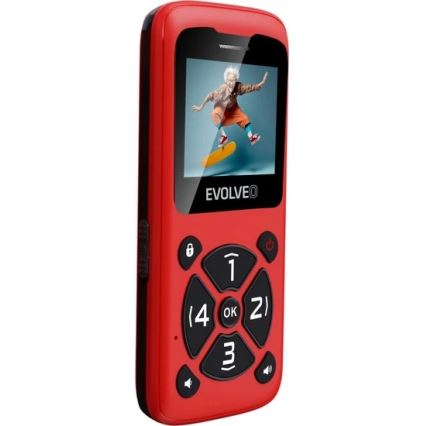Evolveo - EasyPhone ID mobiltelefon för seniorer röd