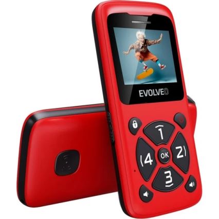Evolveo - EasyPhone ID mobiltelefon för seniorer röd