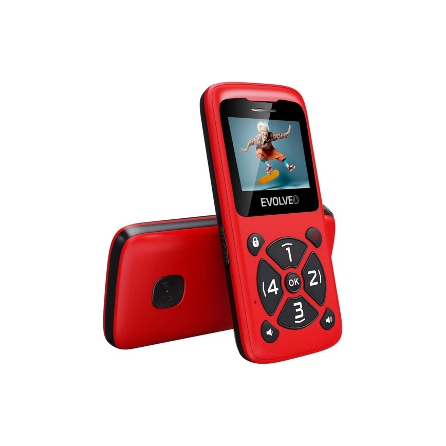 Evolveo - EasyPhone ID mobiltelefon för seniorer röd