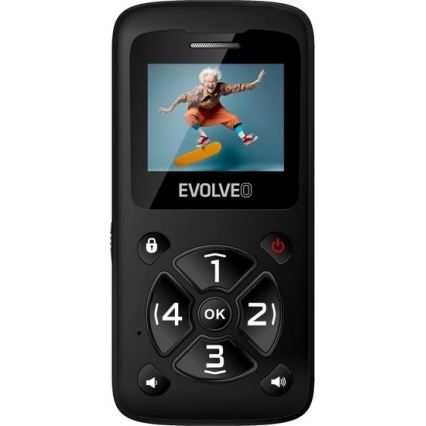 Evolveo - EasyPhone ID, mobiltelefon för seniorer, svart