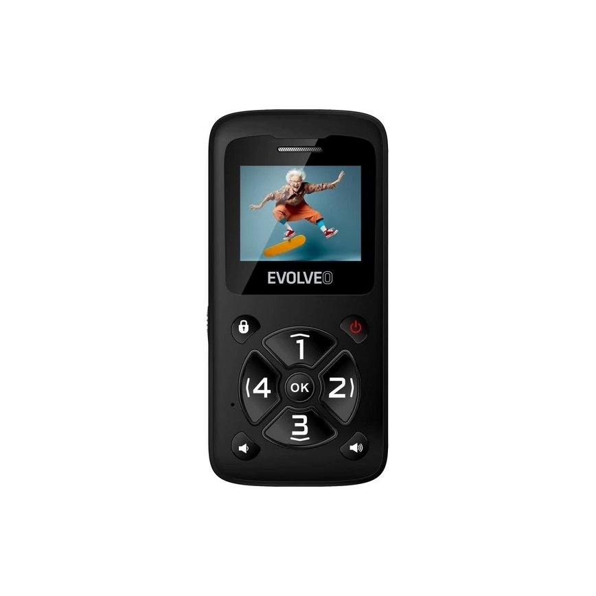 Evolveo - EasyPhone ID, mobiltelefon för seniorer, svart