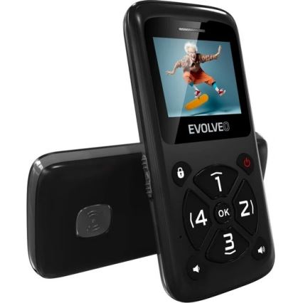 Evolveo - EasyPhone ID, mobiltelefon för seniorer, svart