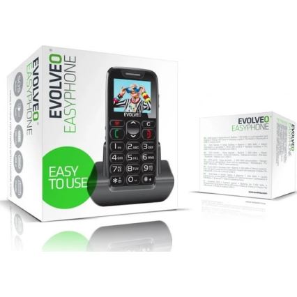 Evolveo - EasyPhone mobiltelefon för äldre svart