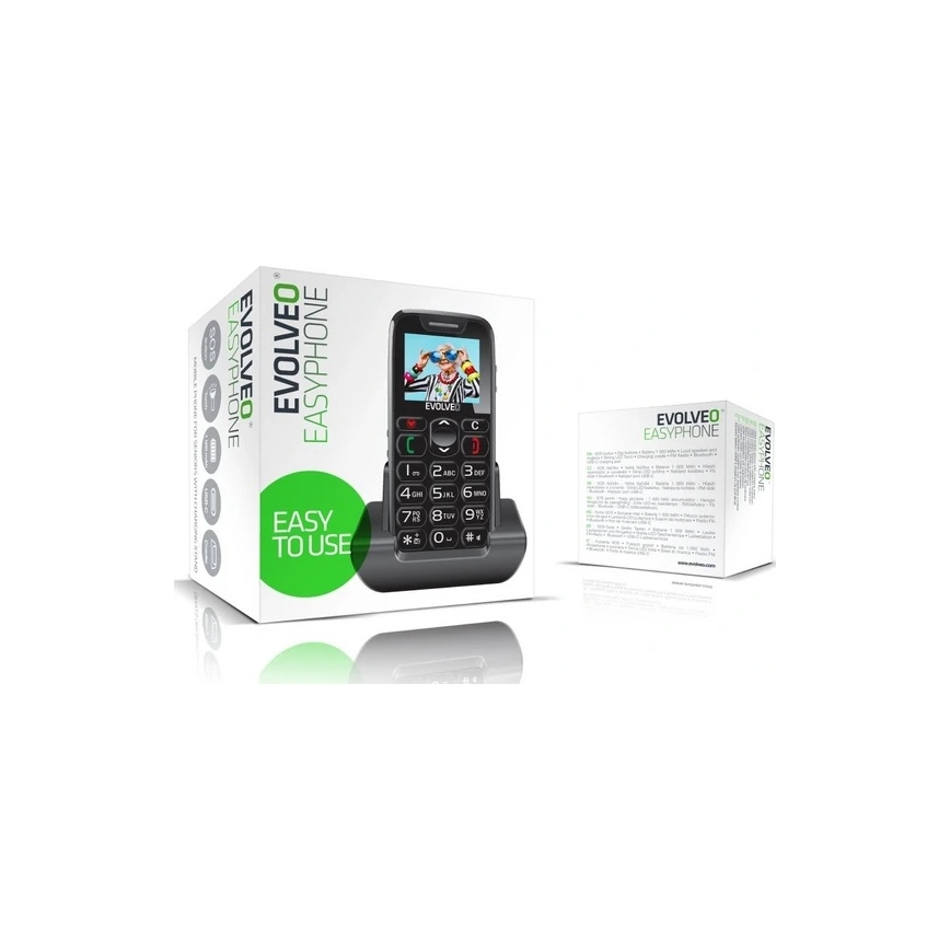 Evolveo - EasyPhone mobiltelefon för seniorer svart