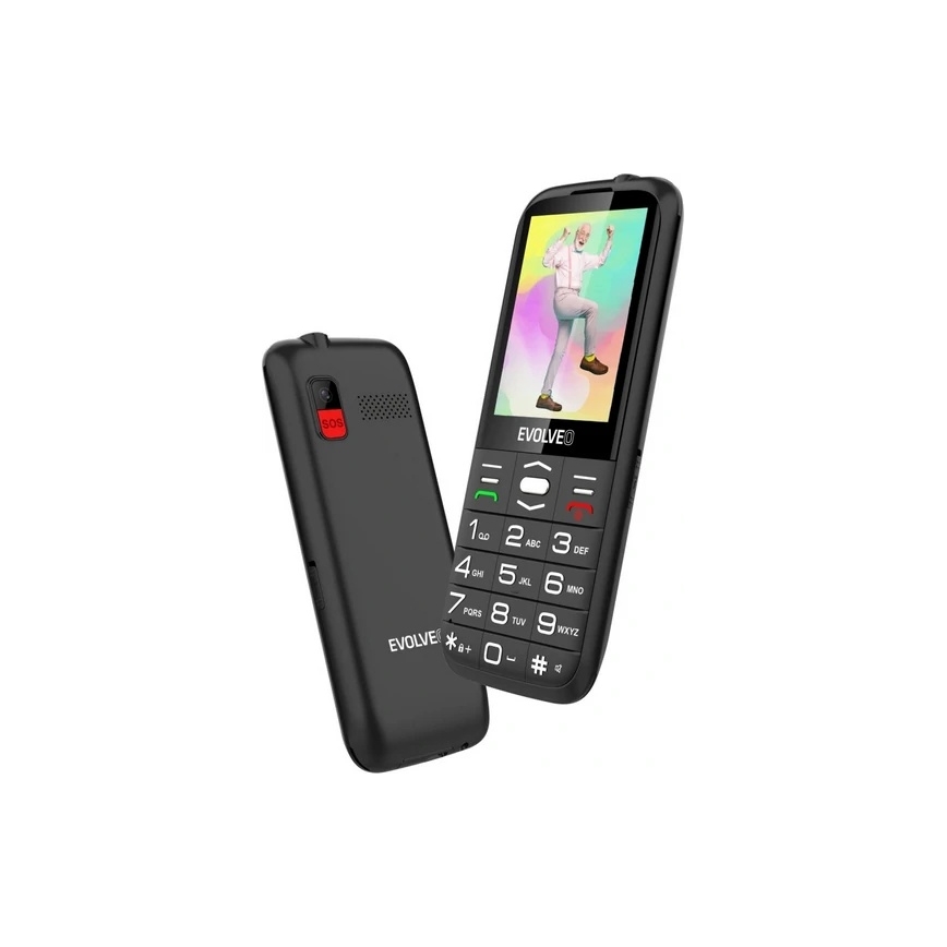 Evolveo - EasyPhone XO, mobiltelefon för seniorer i svart