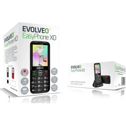 Evolveo - EasyPhone XO, mobiltelefon för seniorer i svart
