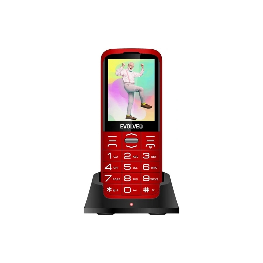 Evolveo - EasyPhone XO, mobiltelefon för seniorer, röd