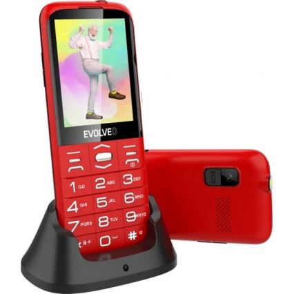 Evolveo - EasyPhone XO, mobiltelefon för seniorer, röd