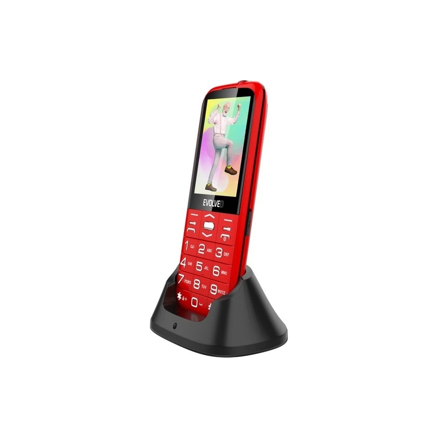 Evolveo - EasyPhone XO, mobiltelefon för seniorer, röd