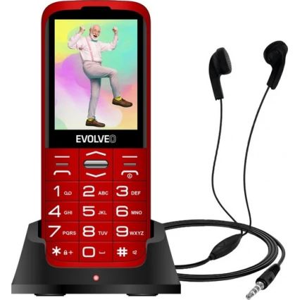 Evolveo - EasyPhone XO, mobiltelefon för seniorer, röd