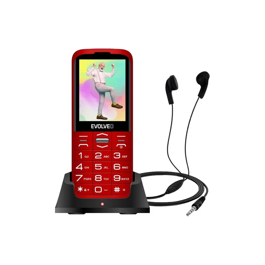 Evolveo - EasyPhone XO, mobiltelefon för seniorer, röd
