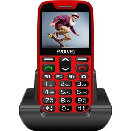 Evolveo - EasyPhone XR, 4G-mobiltelefon för äldre, röd