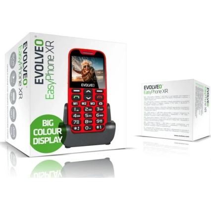 Evolveo - EasyPhone XR, 4G-mobiltelefon för äldre, röd
