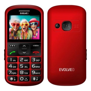 Evolveo - EasyPhone XS, mobiltelefon för äldre, röd