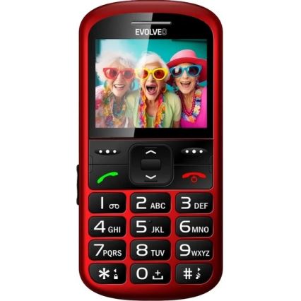 Evolveo - EasyPhone XS, mobiltelefon för äldre, röd