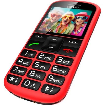 Evolveo - EasyPhone XS, mobiltelefon för äldre, röd