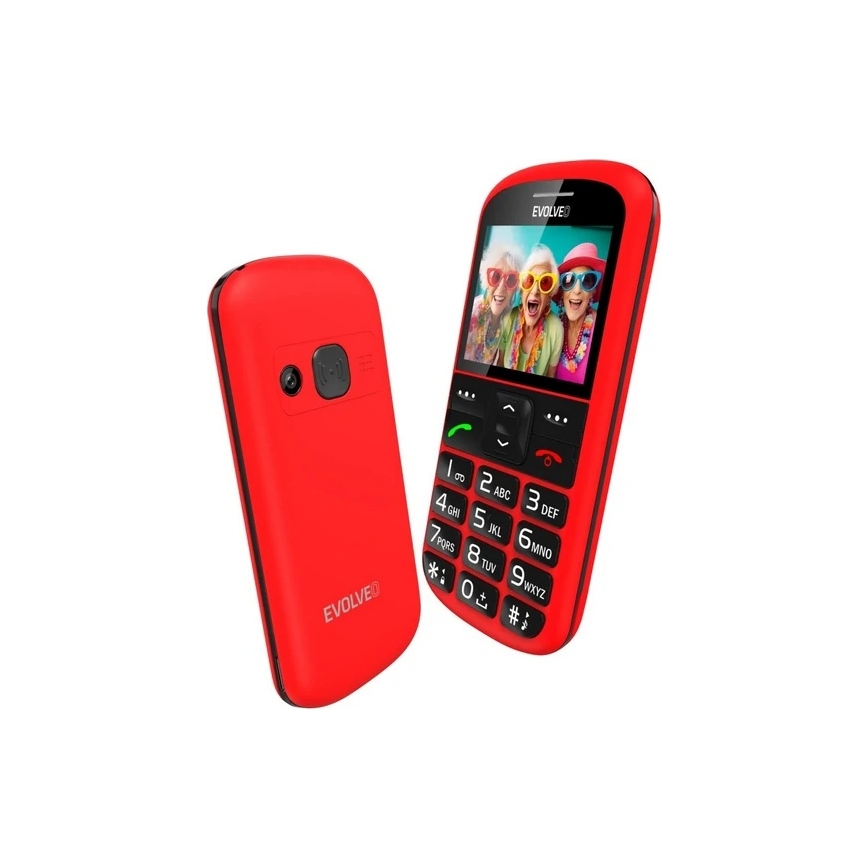 Evolveo - EasyPhone XS, mobiltelefon för äldre, röd