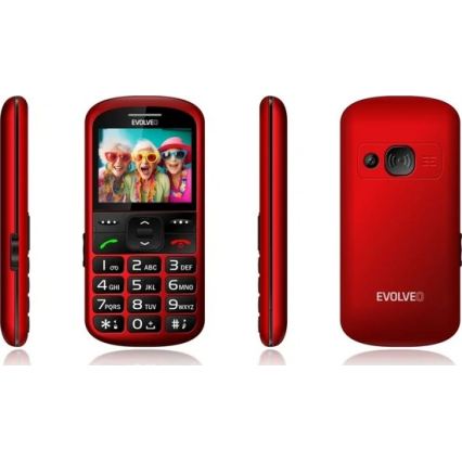 Evolveo - EasyPhone XS, mobiltelefon för äldre, röd