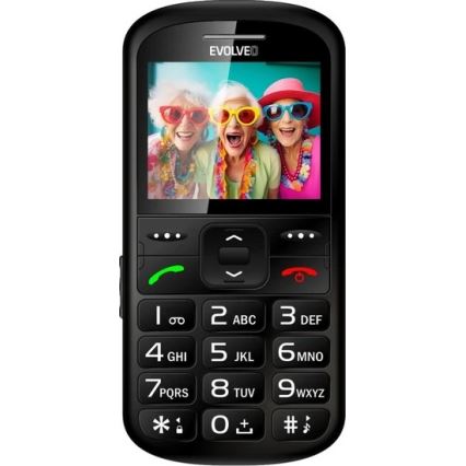 Evolveo - EasyPhone XS, svart mobiltelefon för seniorer