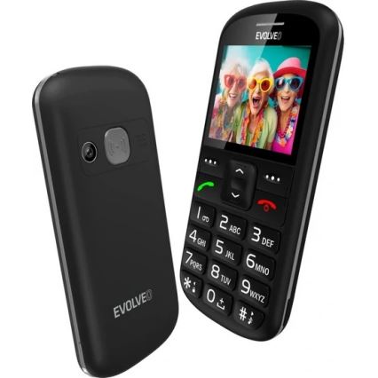 Evolveo - EasyPhone XS, svart mobiltelefon för seniorer