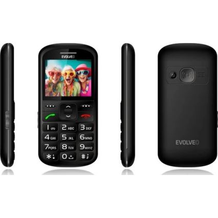 Evolveo - EasyPhone XS, svart mobiltelefon för seniorer