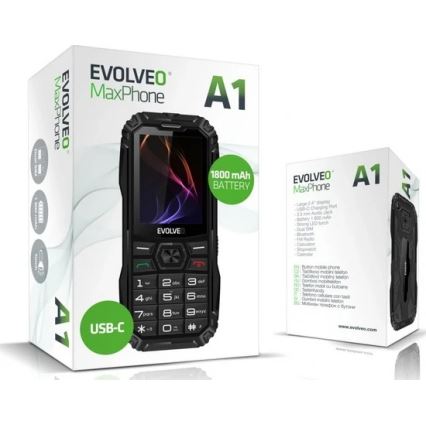 Evolveo - MaxPhone A1 knapptelefon Dual SIM svart