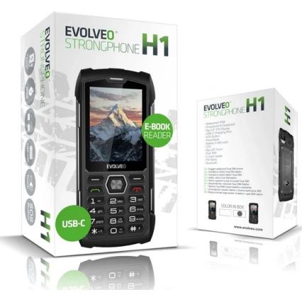 Evolveo - StrongPhone H1 vattentät Dual SIM-telefon svart/silver