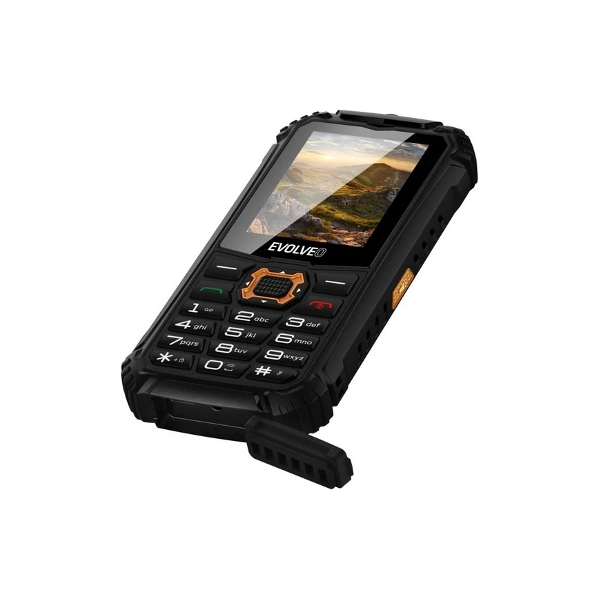 Evolveo - StrongPhone Q1 vattentät Dual SIM-telefon svart/orange