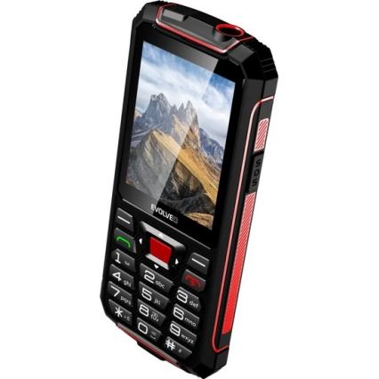 Evolveo - StrongPhone W4, vattentät Dual SIM-telefon svart/röd