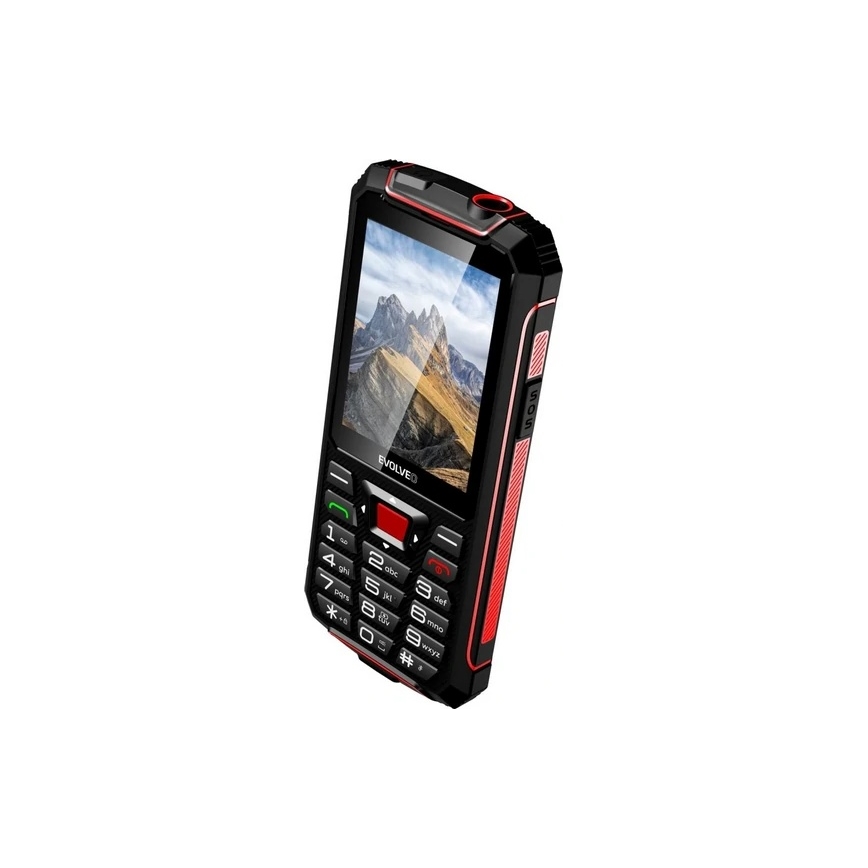 Evolveo - StrongPhone W4, vattentät Dual SIM-telefon svart/röd