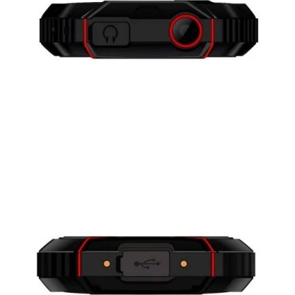 Evolveo - StrongPhone W4, vattentät Dual SIM-telefon svart/röd