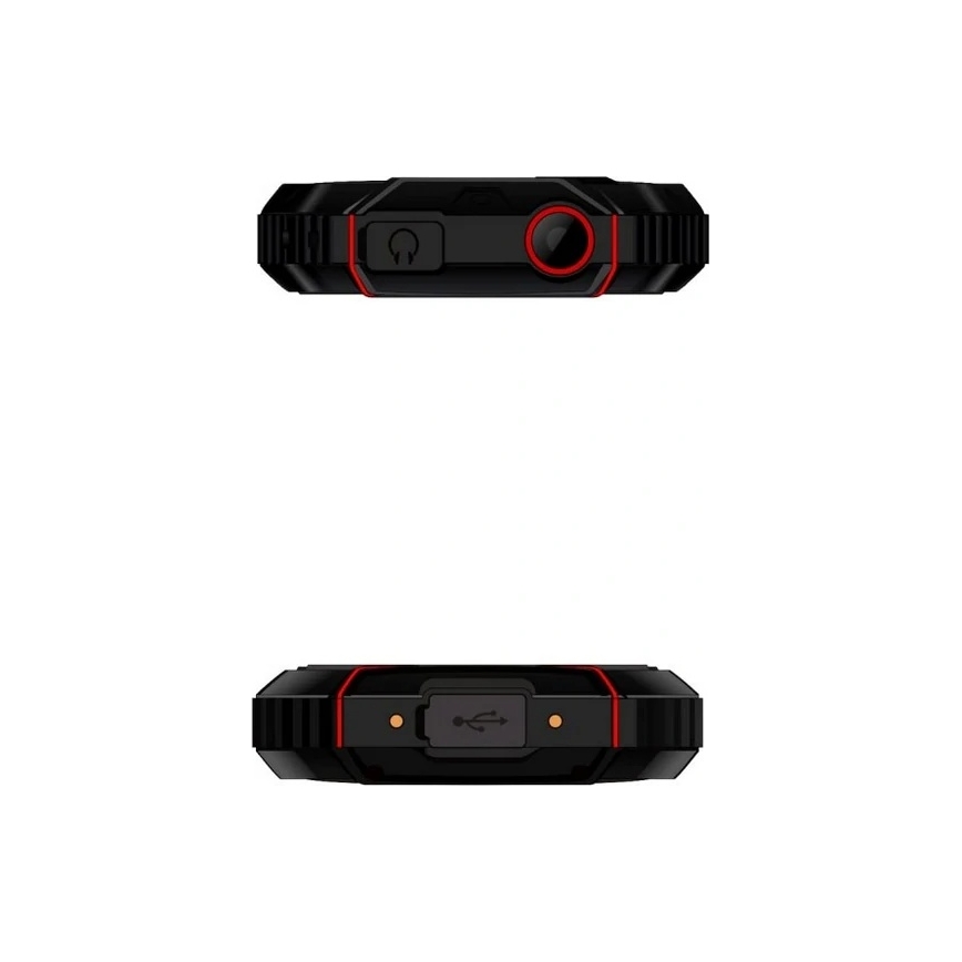 Evolveo - StrongPhone W4, vattentät Dual SIM-telefon svart/röd