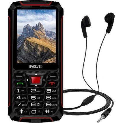 Evolveo - StrongPhone W4, vattentät Dual SIM-telefon svart/röd
