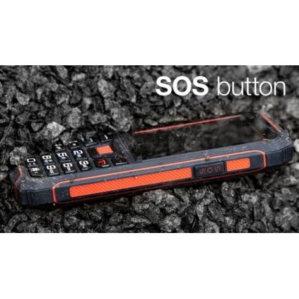 Evolveo - StrongPhone W4, vattentät Dual SIM-telefon svart/röd