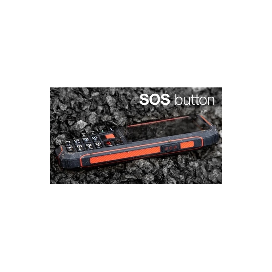 Evolveo - StrongPhone W4, vattentät Dual SIM-telefon svart/röd