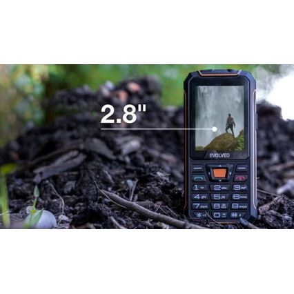 Evolveo - StrongPhone Z6 vattentålig Dual-SIM-telefon i svart/orange