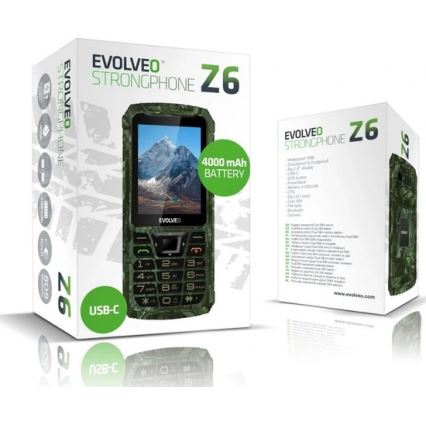 Evolveo - StrongPhone Z6 vattentät Dual SIM-telefon i jaktkamouflage