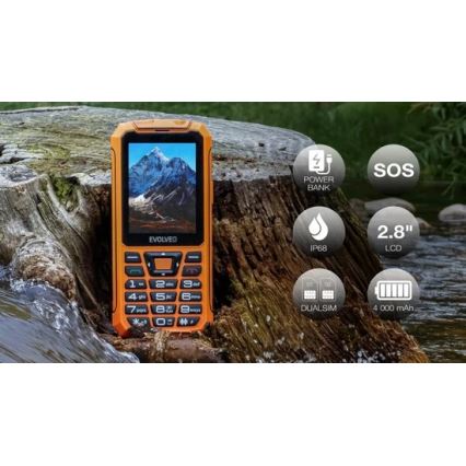 Evolveo - StrongPhone Z6, vattentät Dual SIM-telefon i orange