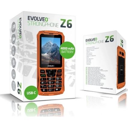 Evolveo - StrongPhone Z6 vattentät Dual SIM-telefon, orange