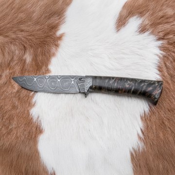 Exklusiv damaskuskniv 12,7 cm lönn/agat