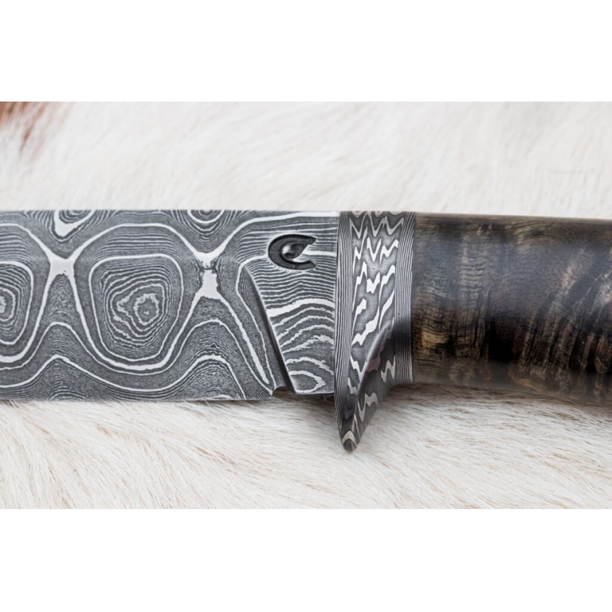 Exklusiv damaskuskniv 12,7 cm lönn/agat