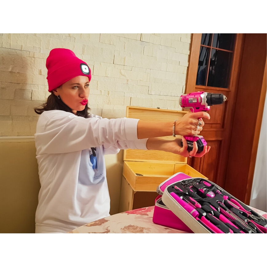 Extol - Batteridriven borrskruvmejsel 1300 mAh 12V rosa