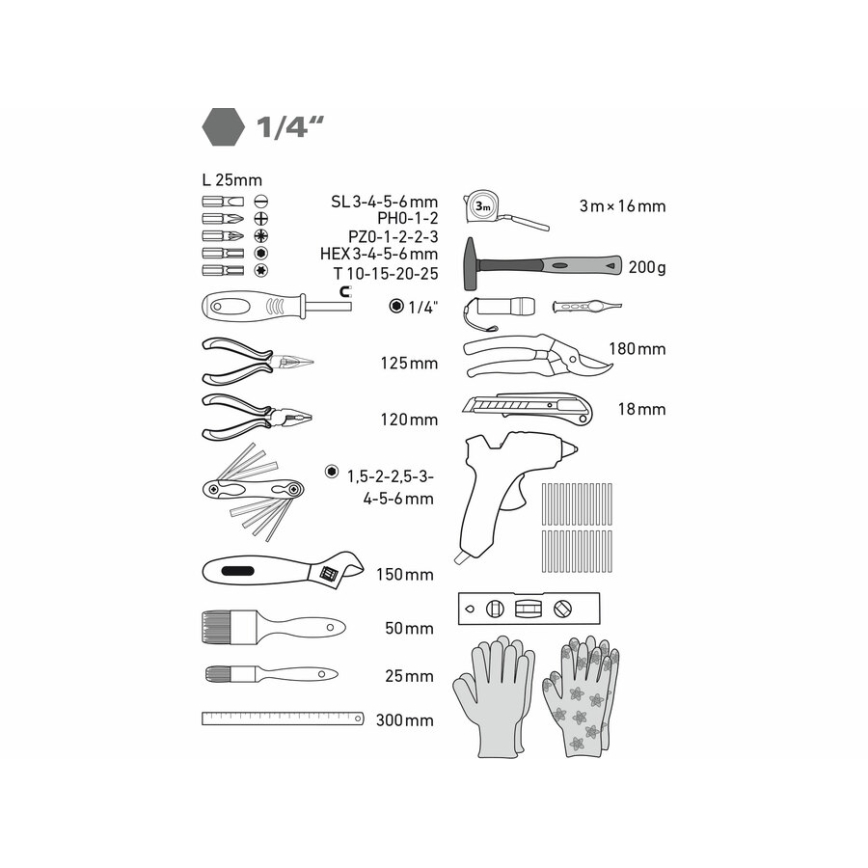 Extol - Kit of tools 68 delar