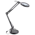 Extol - LED Dimbar bordslampa med ett förstoringsglas LED/8W/5V 2900/4500/7500K svart