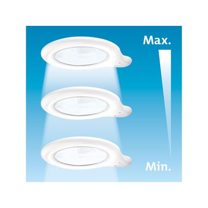 Extol - LED dimbar bordslampa med förstoringsglas LED/10W/230V vit
